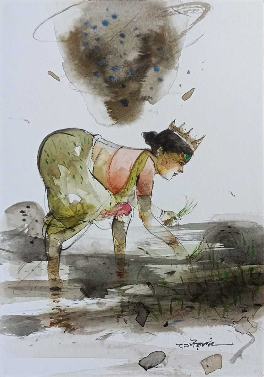 Gouranga Beshai Untitled Watercolour on Paper 11.75 x 8.25 inches