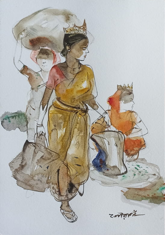 Gouranga Beshai Untitled Watercolour on Paper 11.75 x 8.25 inches