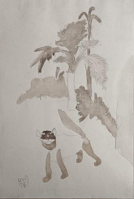 K. G. Subramanyan Untitled Watercolour on Paper 11 x 7.5 inches 1998