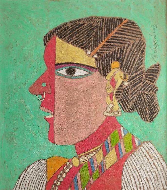 K. Laxma Goud Untitled Mixed Media on Paper 8 x 8 inches