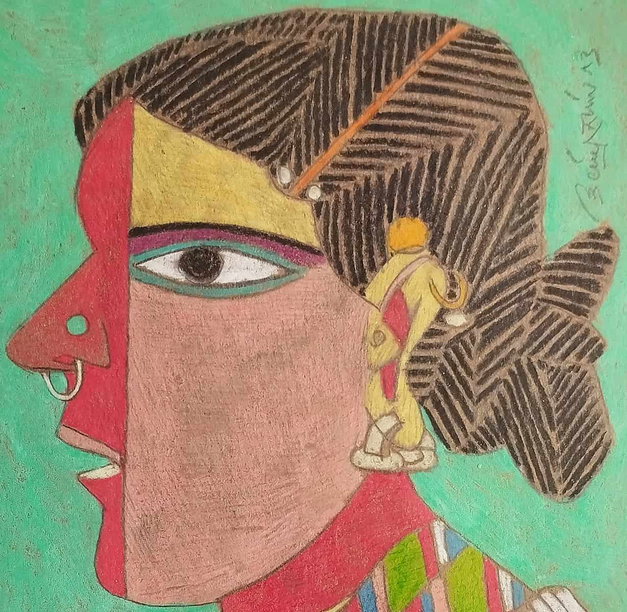 K. Laxma Goud Untitled Mixed Media on Paper 8 x 8 inches