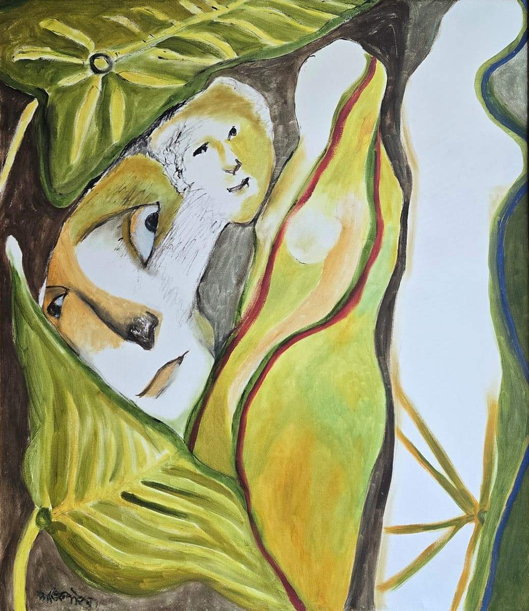 Kartick Chandra Pyne Intrigue Acrylic on Canvas 36 x 42 inches 2004