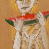 Paritosh Sen Boy Eating Watermelon Acrylic on Board 12x20 inches 2005