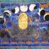 Seema Kohli Moon Cycles Acrylic Colours and Ink on Canvas with 24 CT Gold and Silver Leaf 48 x 72 inches 2020