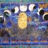 Seema Kohli Moon Cycles Acrylic Colours and Ink on Canvas with 24 CT Gold and Silver Leaf 48 x 72 inches 2020