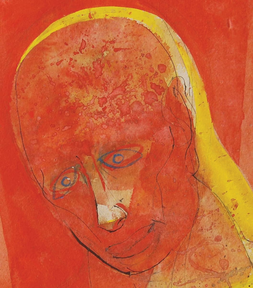 Sunil Das Head Mixed Media on Board 15.25 x 19.25 inches 2002