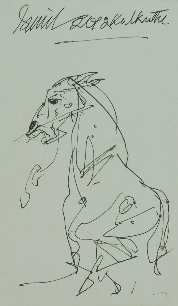 Sunil Das Horse Ink on Paper 9.5 x 7 inches 2012