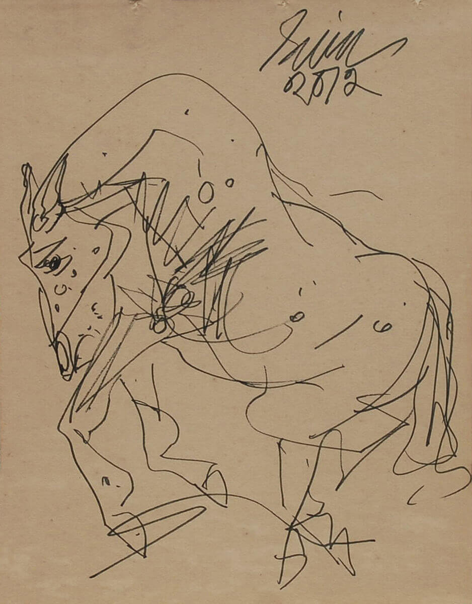 Sunil Das Horse Ink on Paper 9.5 x 7 inches 2012