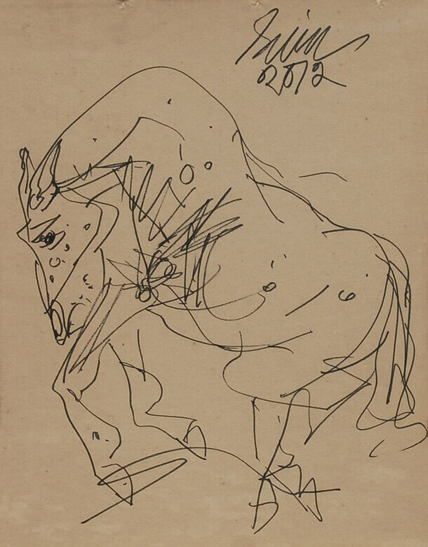 Sunil Das Horse Ink on Paper 9.5 x 7 inches 2012