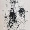 Sunil Das, Pen and Ink on paper, 22 x 8.25 inches, 1983