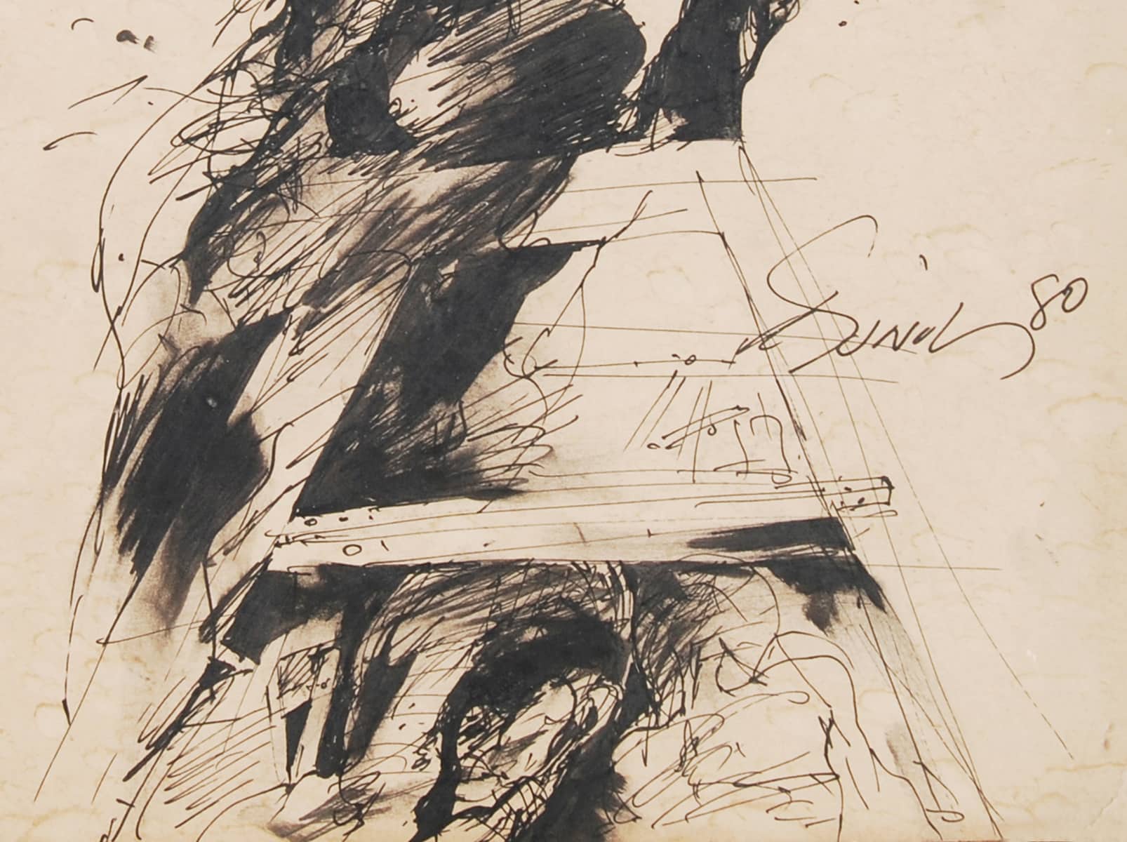 Sunil Das Untitled Ink on Paper 14 x 11 inches 1980