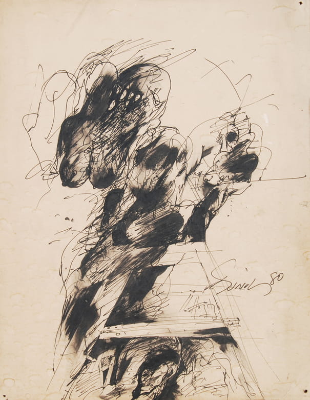 Sunil Das Untitled Ink on Paper 14 x 11 inches 1980