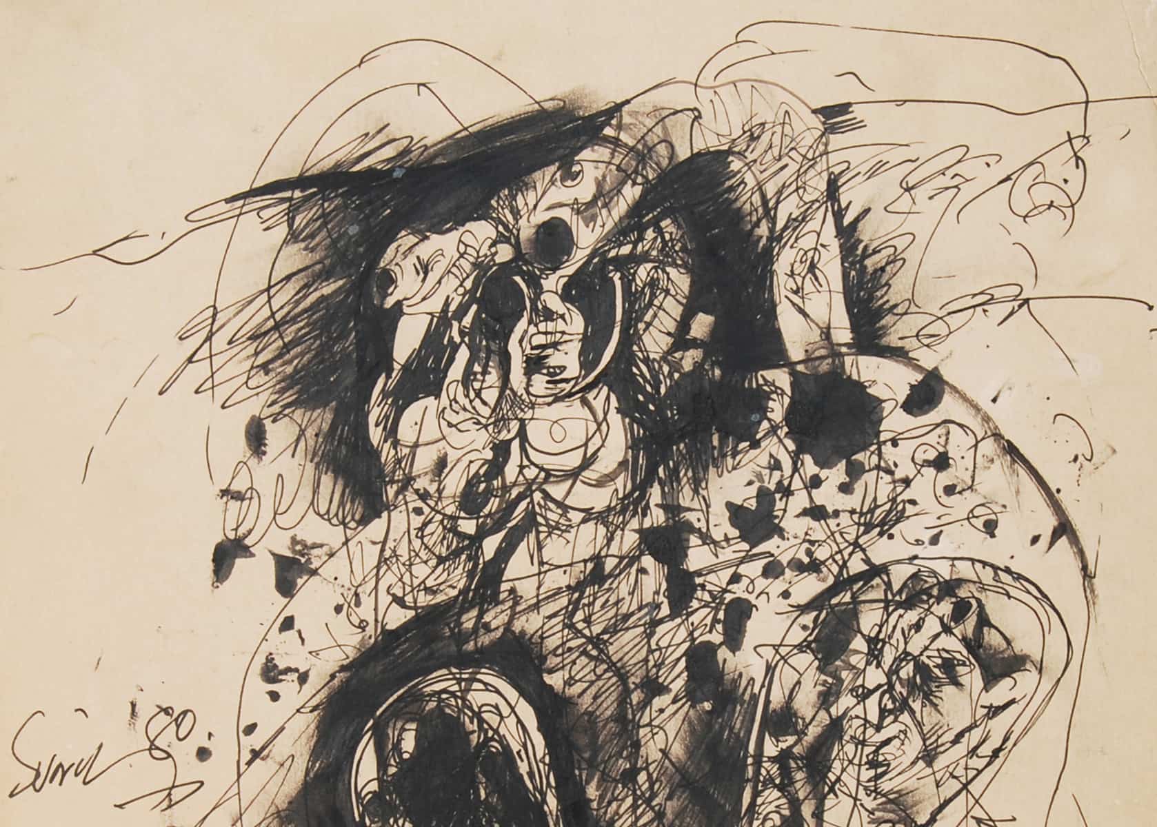 Sunil Das Untitled Jottings, Pen and Ink on Paper 13.5 x 10.5 inches 1980