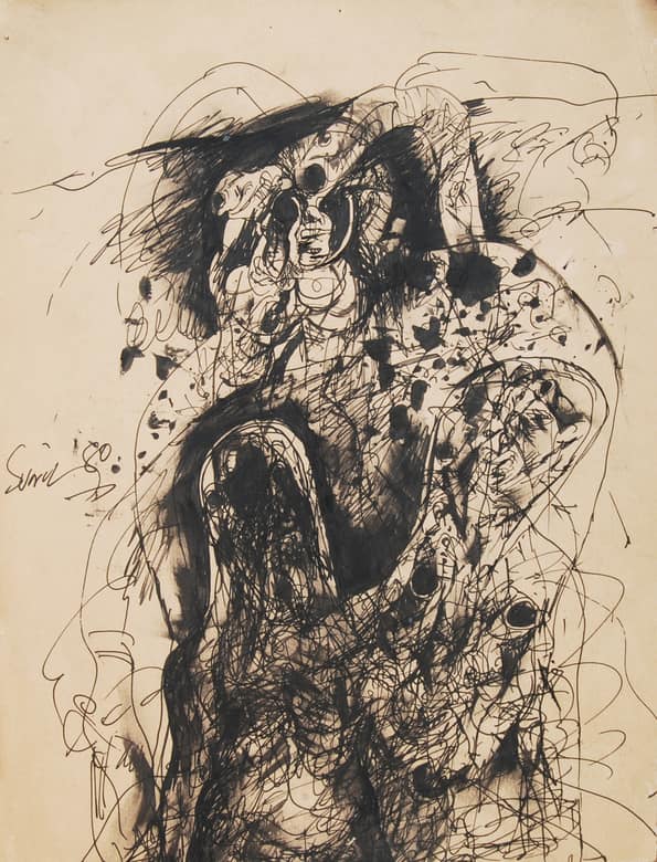Sunil Das Untitled Jottings, Pen and Ink on Paper 13.5 x 10.5 inches 1980