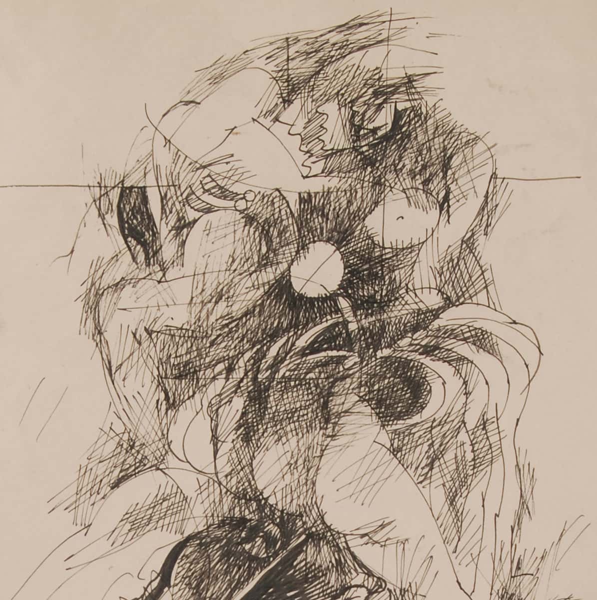 Sunil Das Untitled Ink on Paper 13.25 x 8.75 inches 1977