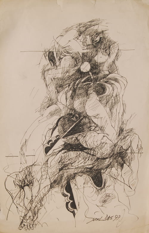 Sunil Das Untitled Ink on Paper 13.25 x 8.75 inches 1977