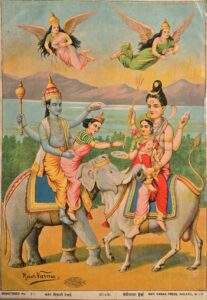 Untitled (Vishnu and Lakshmi meeting)