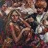 Subrata Gangopadhyay The Dancing Troup Oil on Canvas 36 x 42 inches 2005