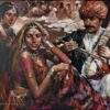 Subrata Gangopadhyay The Dancing Troup Oil on Canvas 36 x 42 inches 2005