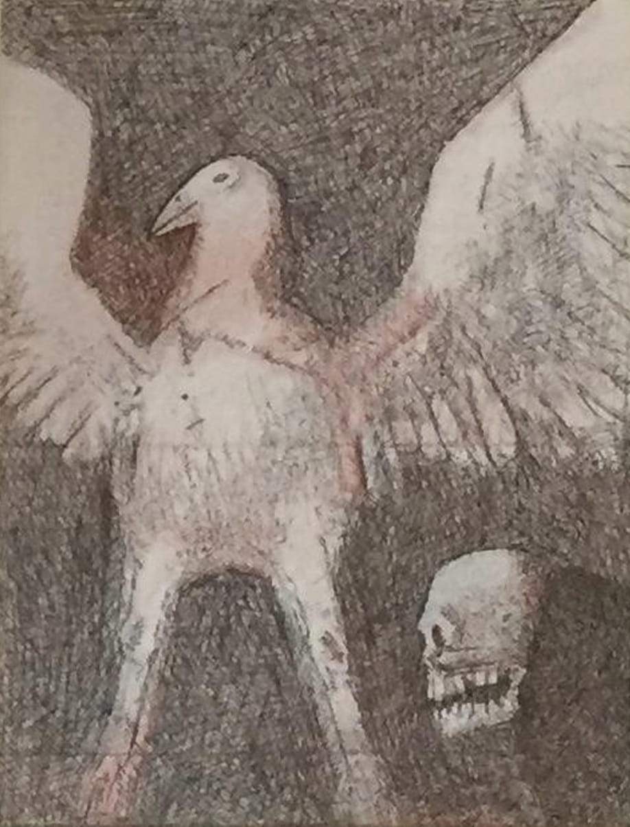 Ganesh Pyne The Wings Ink & Crayon on Paper 10.2 x 7.8 inches 2002