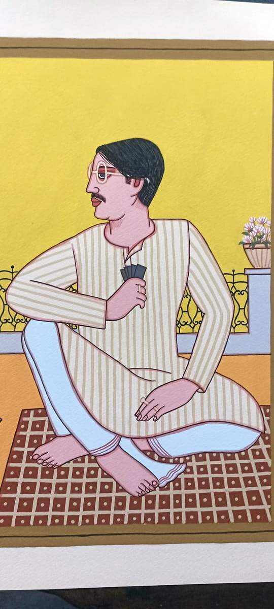 Lalu Prasad Shaw Babu Bibi Tempera on Board 28 x 22 inches 2015 (3)