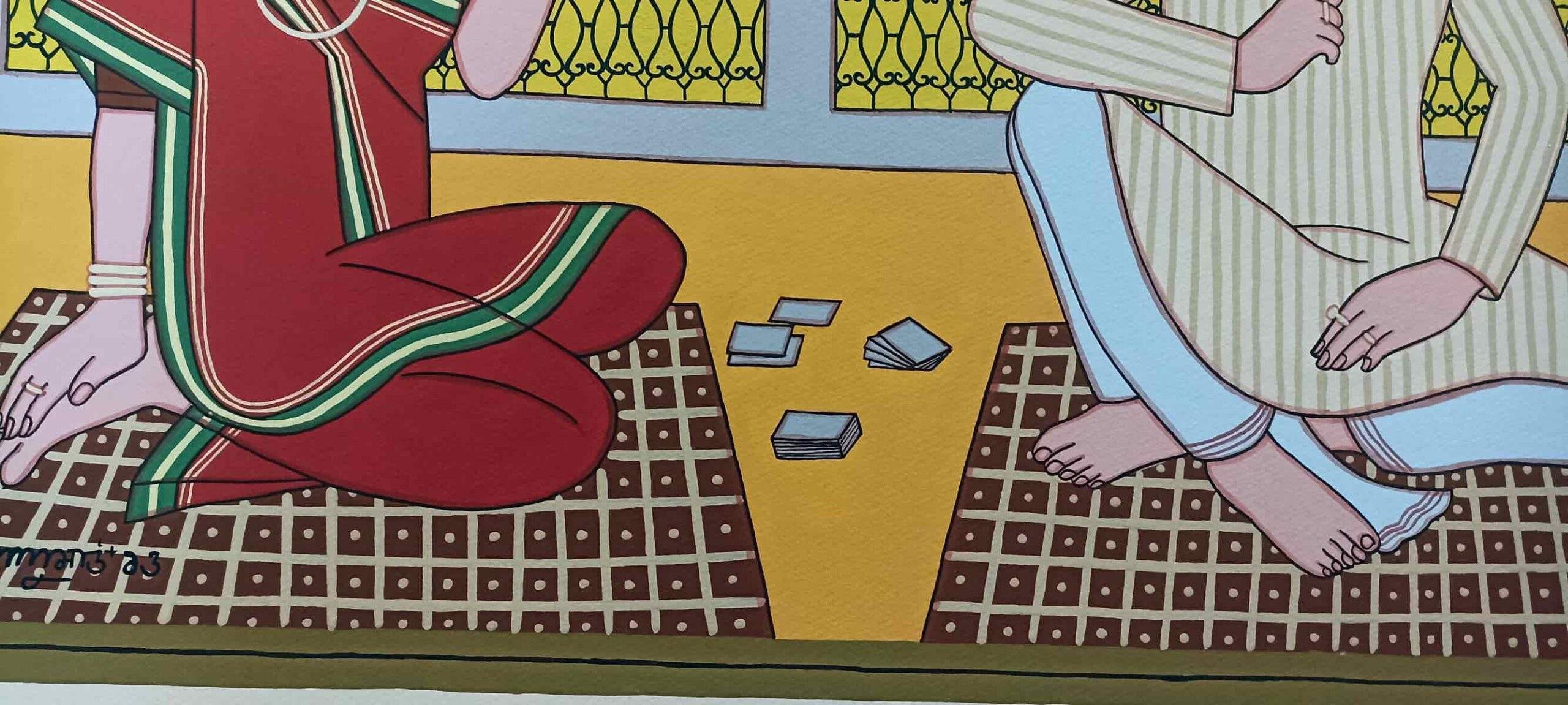 Lalu Prasad Shaw Babu Bibi Tempera on Board 28 x 22 inches 2015 (5)