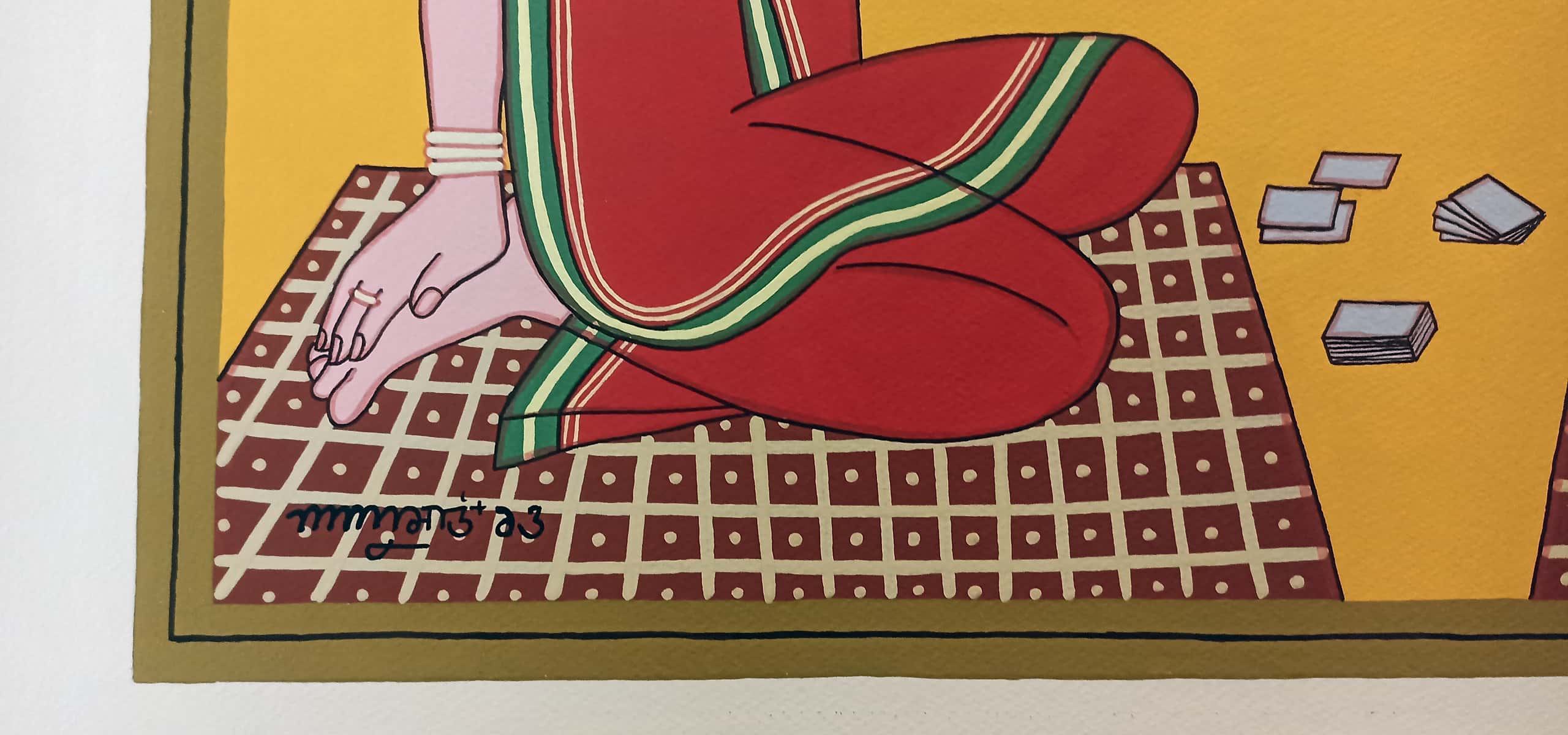 Lalu Prasad Shaw Babu Bibi Tempera on Board 28 x 22 inches 2015 (6)