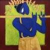 Shuvaprasanna Golden Flute Acrylic on Canvas 24 x 24 inches