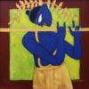 Shuvaprasanna Golden Flute Acrylic on Canvas 24 x 24 inches