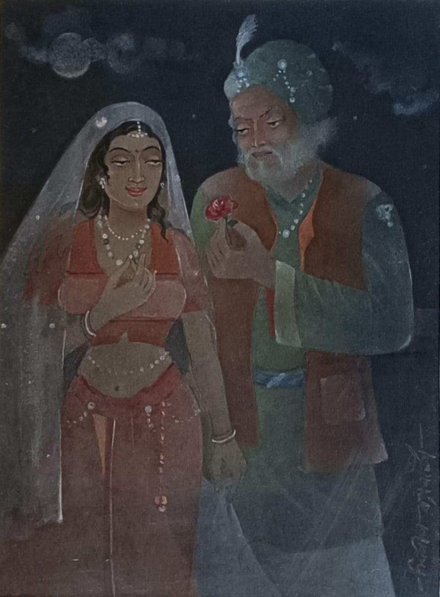 Dilip Banerjee Untitled Wash Painting on Paper 8 x 10 inches 2002