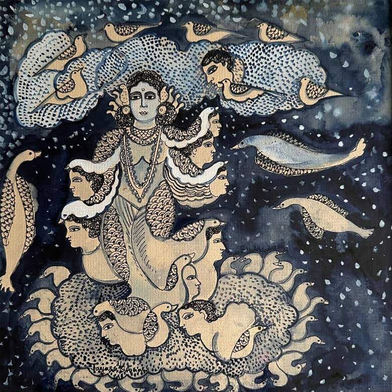 Jayasri Burman Untitled Watercolour on Board 12 x 12 inches 2015