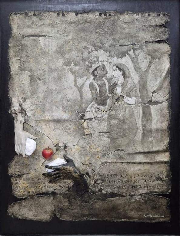 Sanatan Dinda Untitled Fiber Glass, Mixed Media on Board 42 x 58 inches 2002