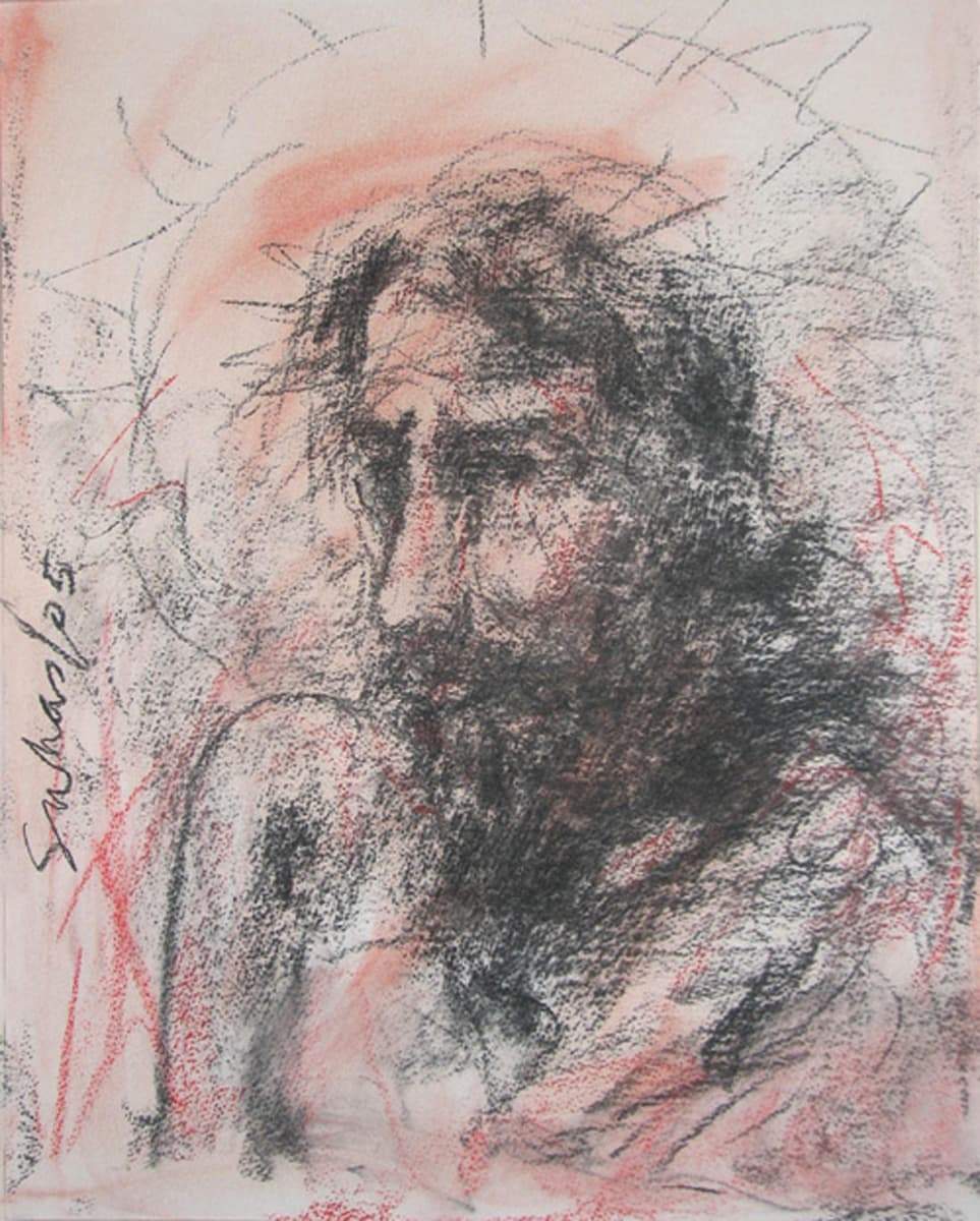 Suhas Roy Christ Mixed Media on Paper 20 x 16 inches 2005