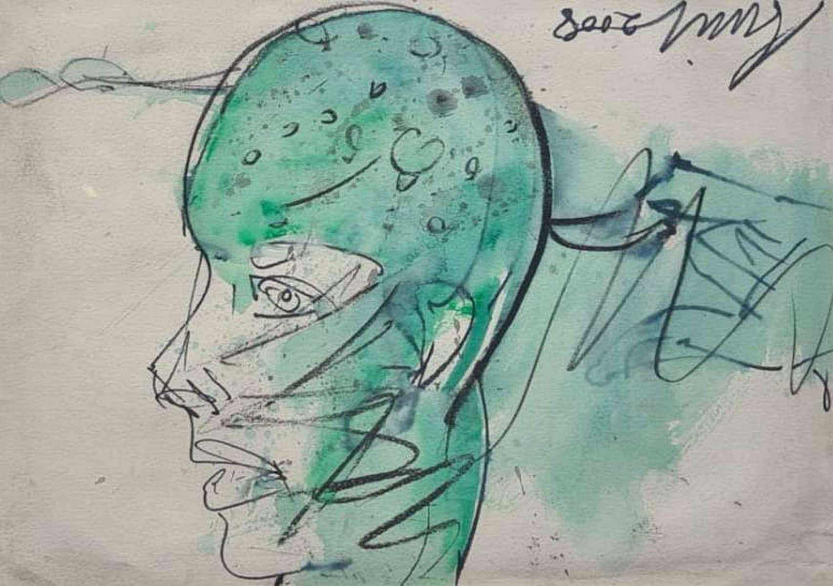 Sunil Das Untitled Watercolour on Paper 10.5 x 14.5 inches 2008 (1)